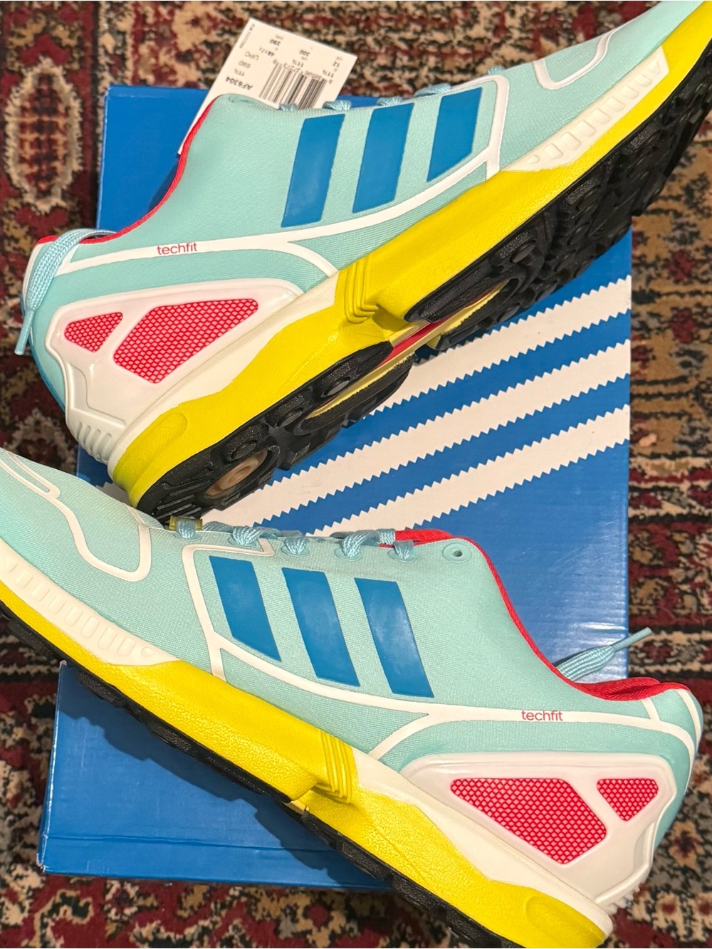 adidas ZX Flux Blue - Aqua, Yellow & Blue Athletic Sneakers